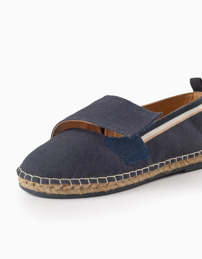 Linen Espadrilles with Jute for Boys, Dark Blue