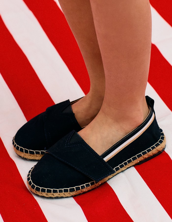 Linen Espadrilles with Jute for Boys, Dark Blue