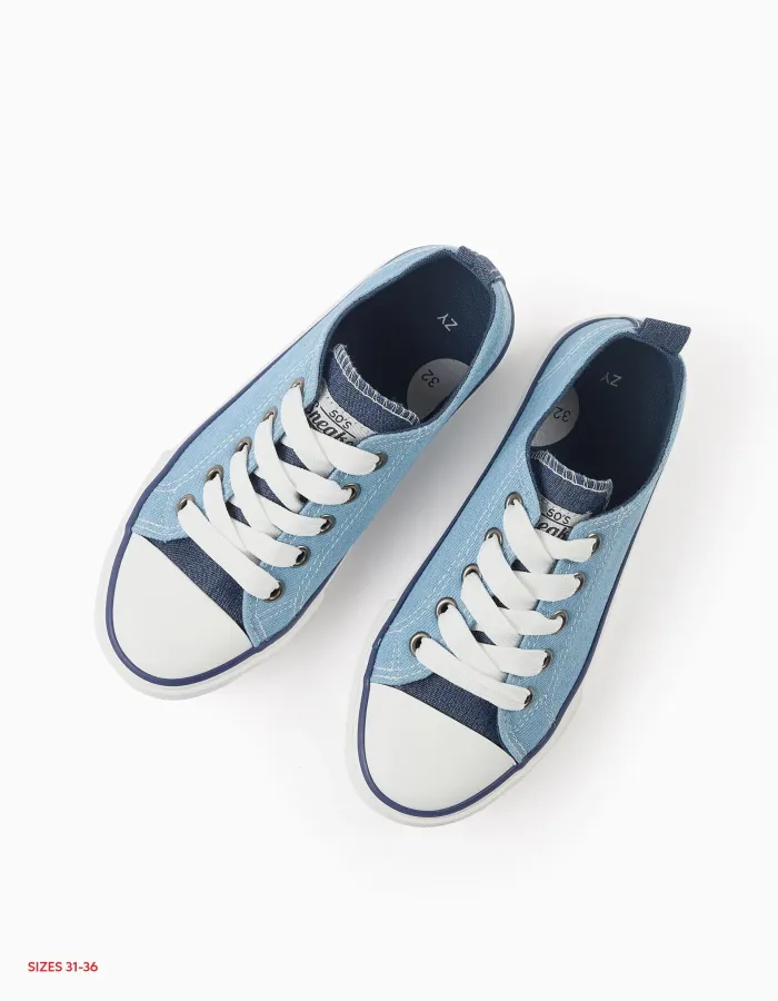Denim Trainers for Children '50's Sneakers', Blue