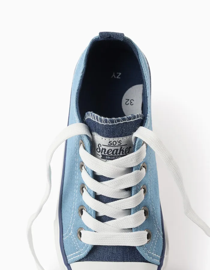 Denim Trainers for Children '50's Sneakers', Blue