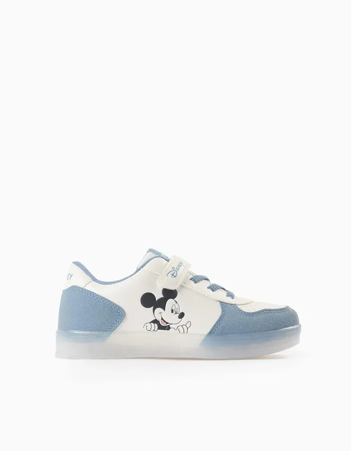 Light-up Trainers for Boys 'Mickey', White/Blue