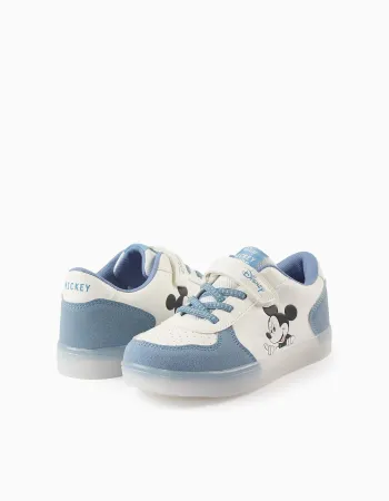 Light-up Trainers for Boys 'Mickey', White/Blue