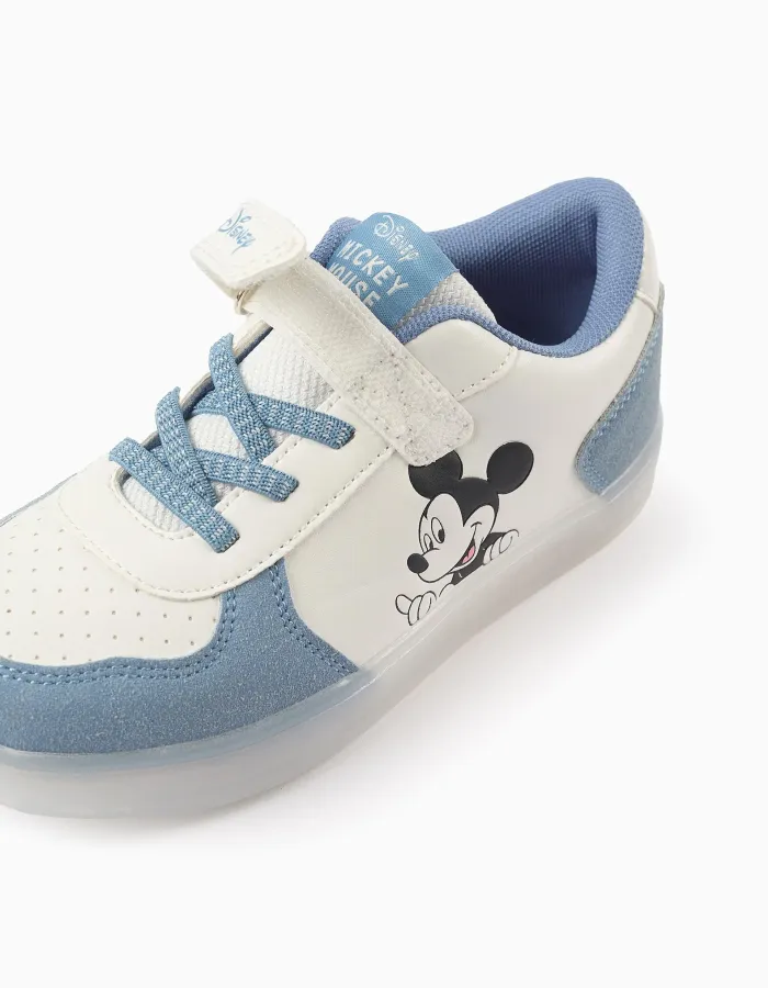Light-up Trainers for Boys 'Mickey', White/Blue