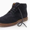 Suede Brogue Boots for Boys, Dark Blue