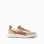 Dual-fabric trainers with laces for boys, beige/brown