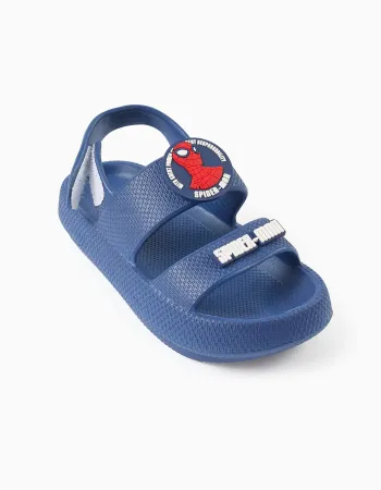 Rubber sandals with non-slip sole Spider-Man for boys, blue