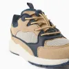 Trainers with adjustable laces Superlight Runner for boys, beige/blue