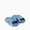 Slides with Marvel motif and non-slip sole for boys, blue