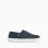 Linen espadrilles with touch-fastener for boys, dark blue