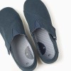 Linen espadrilles with touch-fastener for boys, dark blue