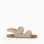 Suede footbed sandals with cork insole for boys, beige
