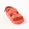 Rubber buckle footbed sandals for babies, orange