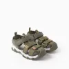 Superlight fisherman sandals with non-slip sole for boys, dark green