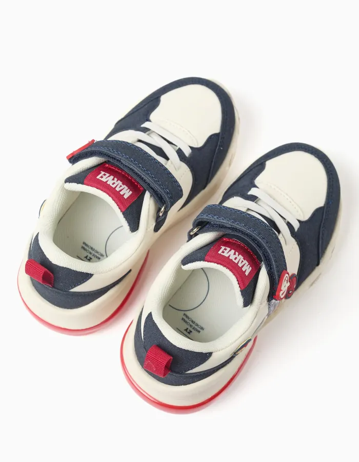 Light-up trainers with Avengers print for boys, white/red/blue