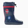 Rubber wellies with Spider-Man prints for boys, navy blue