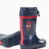Rubber wellies with Spider-Man prints for boys, navy blue