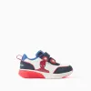 Light-up trainers with Spider-Man print for boys, white/blue/red
