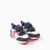 Light-up trainers with Spider-Man print for boys, white/blue/red