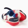 Light-up trainers with Spider-Man print for boys, white/blue/red