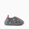 Quilted slippers with Avengers print and sherpa lining for boys, grey