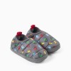 Quilted slippers with Avengers print and sherpa lining for boys, grey