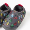 Quilted slippers with Avengers print and sherpa lining for boys, grey