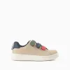 Trainers with touch-fastening straps for boys, beige/blue/red/green