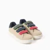 Trainers with touch-fastening straps for boys, beige/blue/red/green