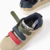 Trainers with touch-fastening straps for boys, beige/blue/red/green