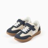 Trainers with non-slip rubber sole for boys, blue/beige/white