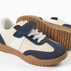 Trainers with non-slip rubber sole for boys, blue/beige/white