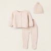 3-Piece Knitted Set for Newborns, Beige