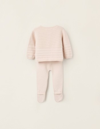 3-Piece Knitted Set for Newborns, Beige
