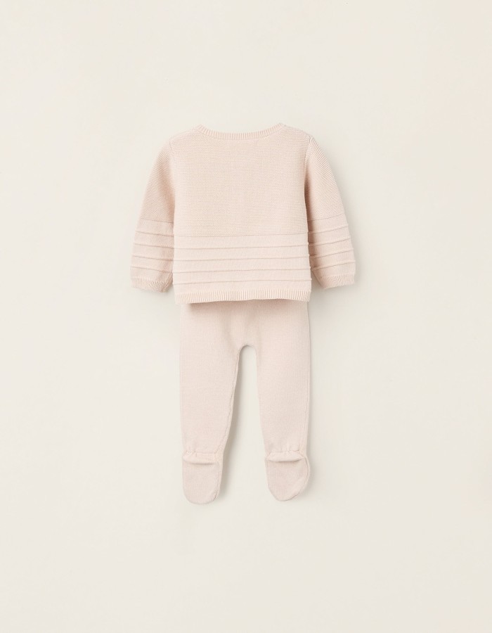 3-Piece Knitted Set for Newborns, Beige