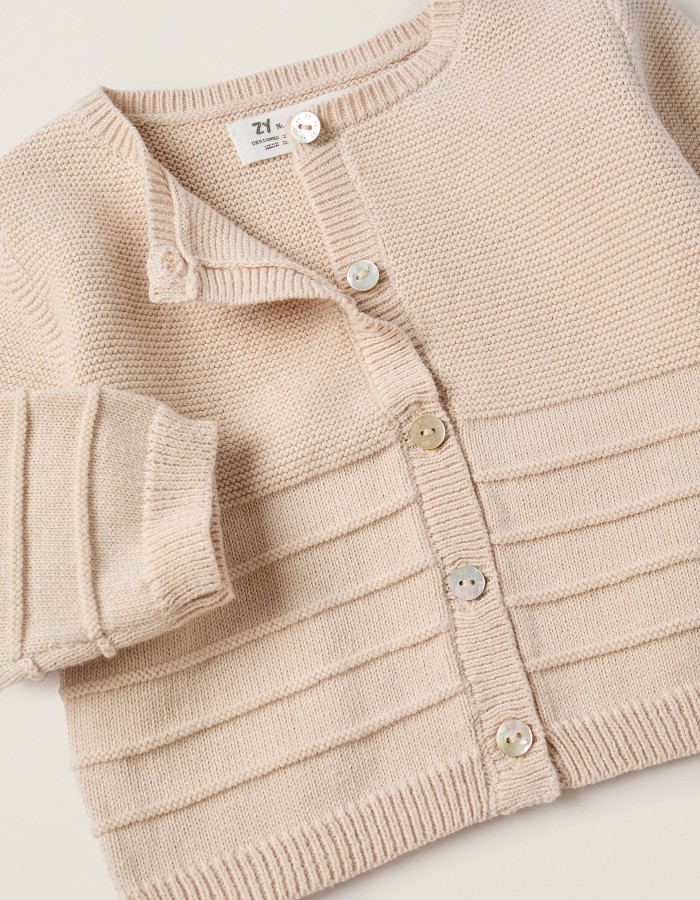 3-Piece Knitted Set for Newborns, Beige