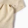 Knitted cardigan with cape sleeves and lurex for baby girls, beige