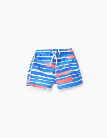 Swim Shorts for Baby Boys 'You&Me x Graça Paz', Blue/Coral