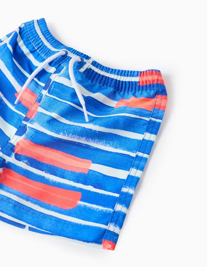 Swim Shorts for Baby Boys 'You&Me x Graça Paz', Blue/Coral