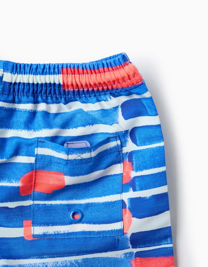 Swim Shorts for Baby Boys 'You&Me x Graça Paz', Blue/Coral