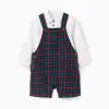 Shirt + checked dungarees You&Me for baby boys, green/blue/red