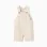Dobby cotton dungarees with pockets for baby boys, light beige