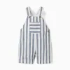 Striped cotton and linen dungarees You&Me for baby boys, white/blue
