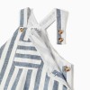 Striped cotton and linen dungarees You&Me for baby boys, white/blue