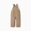 Corduroy dungarees with cargo pockets for baby boys, dark beige