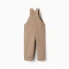 Corduroy dungarees with cargo pockets for baby boys, dark beige