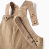 Corduroy dungarees with cargo pockets for baby boys, dark beige