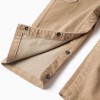 Corduroy dungarees with cargo pockets for baby boys, dark beige