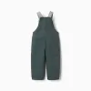 Cotton dungarees with pockets for newborn and baby boys, dark green