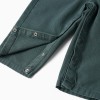 Cotton dungarees with pockets for newborn and baby boys, dark green