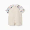 T-shirt and dungarees Carolina Celas x Zippy for baby boys, white/beige